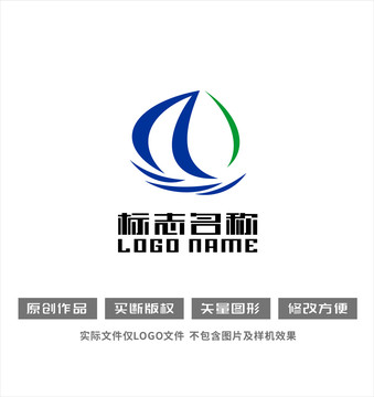 帆船标志飞鸟logo