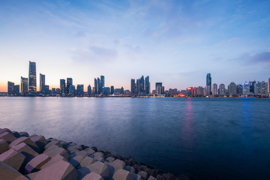 青岛城市风光夜景