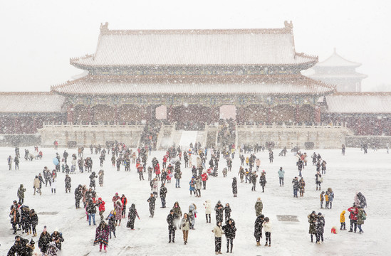 故宫飘雪