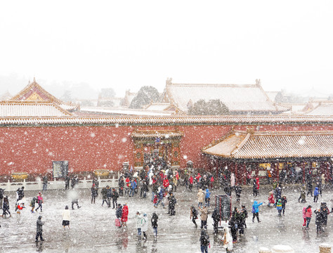 故宫飘雪