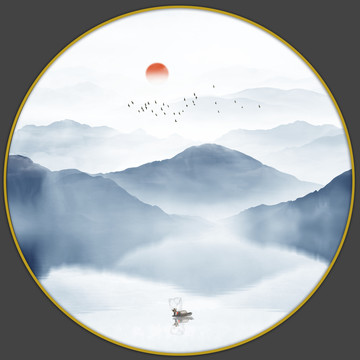 圓形山水畫(huà)