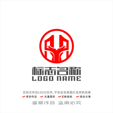 牛头龙头标志建筑公司logo