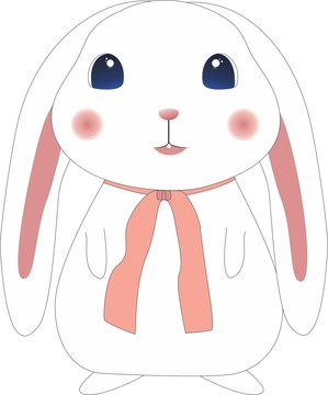 可愛卡通垂耳兔兒童插畫手繪矢量