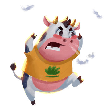 生氣的小牛
