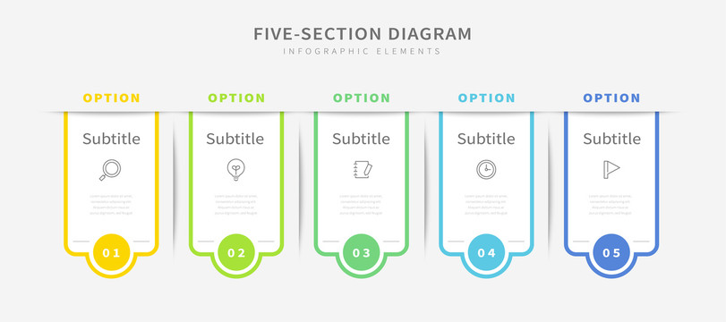 五选项图表创意设计模板