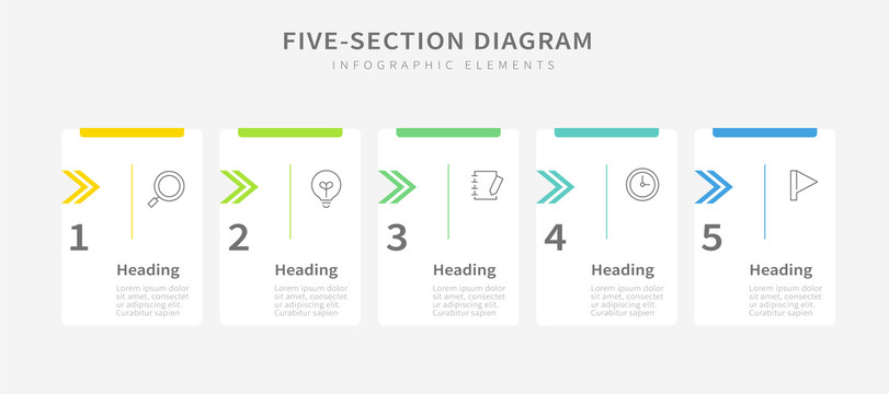 五选项图表创意设计模板