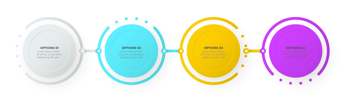 四选项的圆形信息图表模板