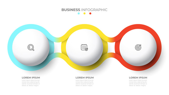 三圆形信息图表模板