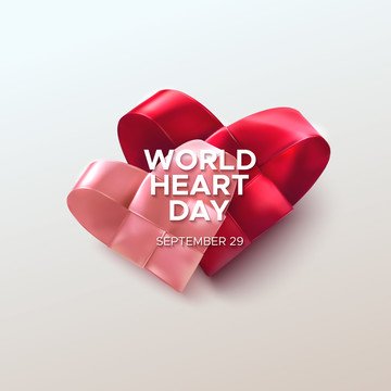两个心形编织世界心脏日设计
