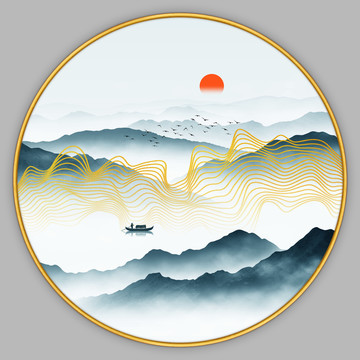 抽象山水装饰画