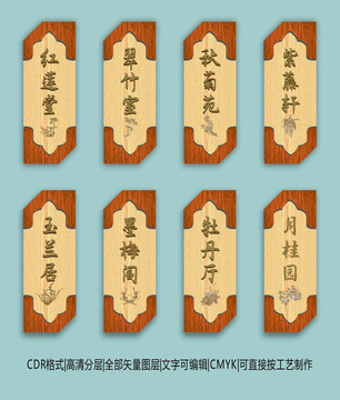 中式復(fù)古科室牌