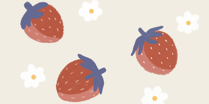 可爱草莓桌面贴纸
