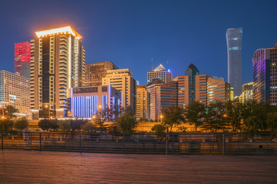 北京建外CBD建筑和城市夜景