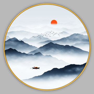 禅意山水装饰画