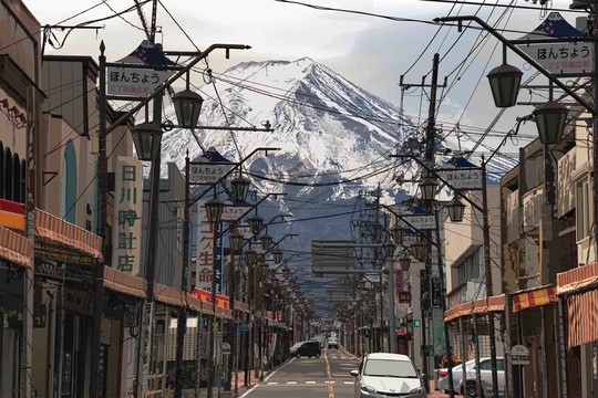通往富士山的街道