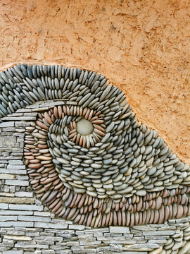 鹅卵石艺术景观墙面素材