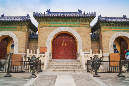 北京天坛公园古建筑和旅游风光