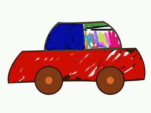 兒童涂鴉彩虹車