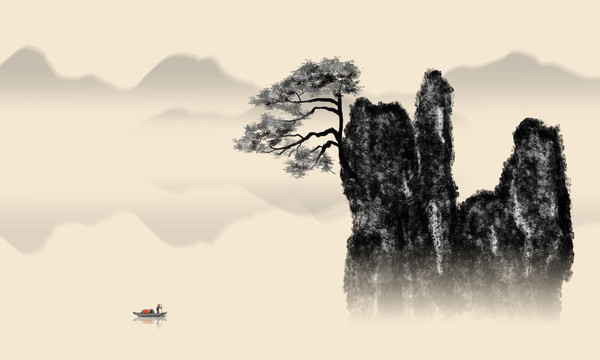 意境山水背景墻
