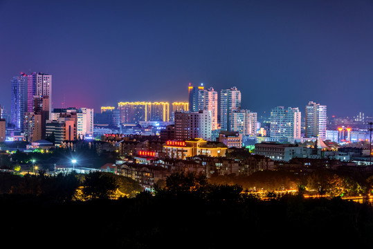 中国江苏泰州城市夜景风光