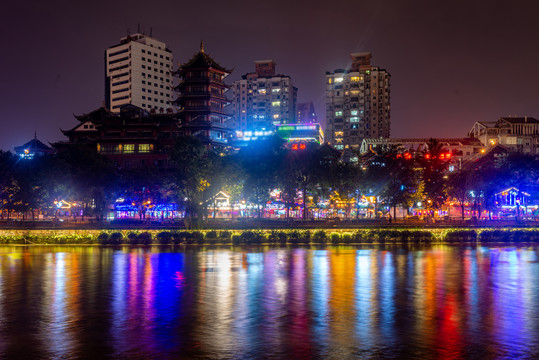 成都合江亭九眼桥夜景