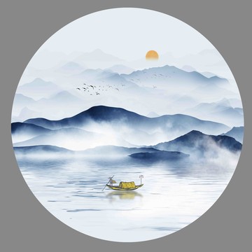 简约山水画