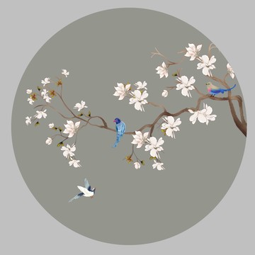 玉蘭花裝飾畫