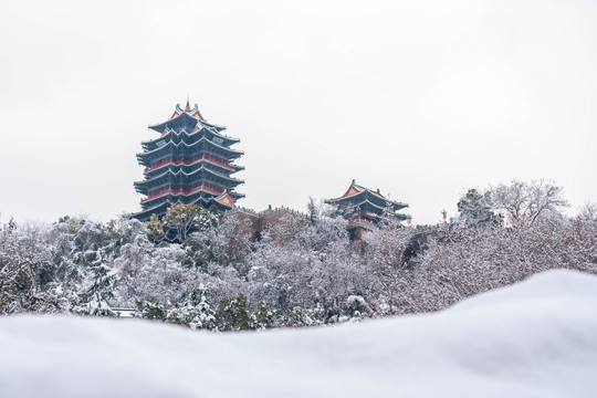 阅江楼雪景