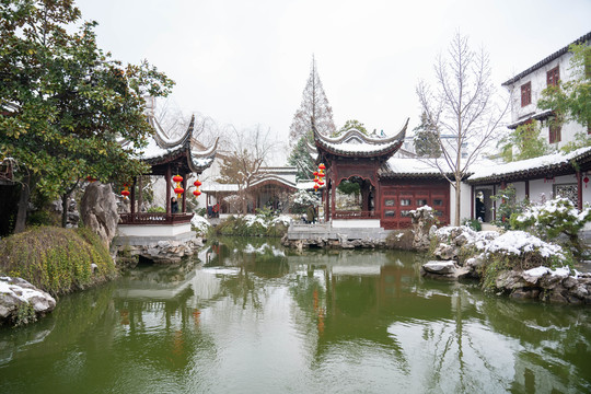 瞻园雪景