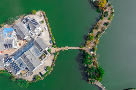 建水小桂湖公园俯拍图