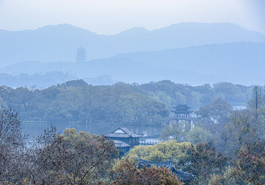 杭州西湖全景