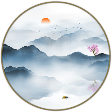 圓形山水畫