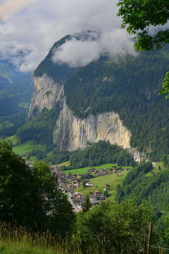瑞士山脉鸟瞰图