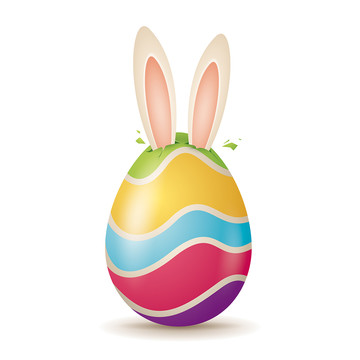 复活节可爱小兔子和彩蛋