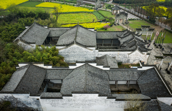 古建筑天井航拍