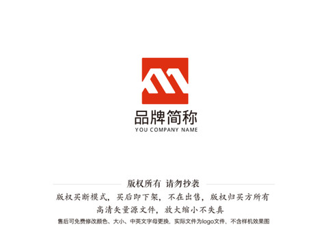 MF字母logo建筑标志