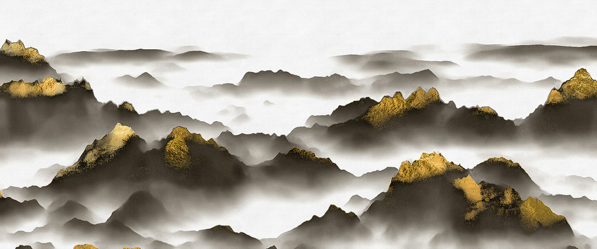 新中式山水背景墻