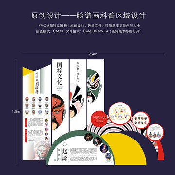 臉譜畫文化展板