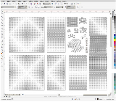 六边形图案渐变阵列CDR