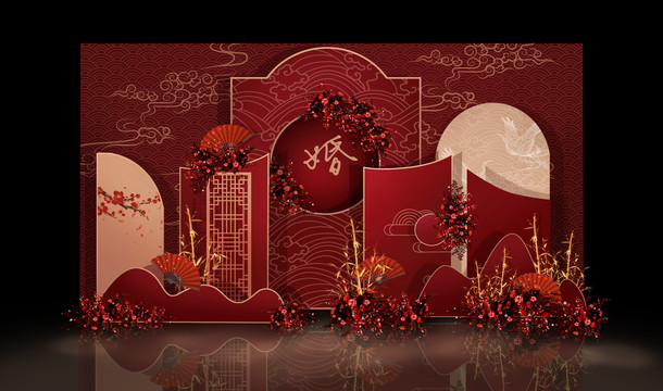 中式婚禮迎賓區(qū)