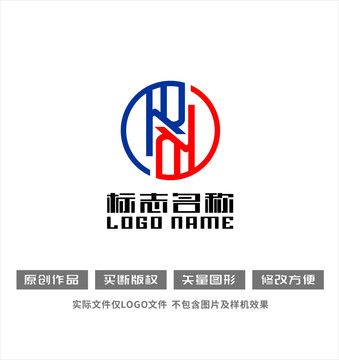 R字母RN旋转logo