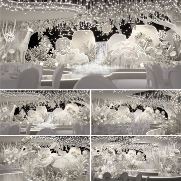純色婚禮3D效果圖森林王國(guó)