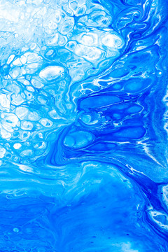 蓝色海洋细胞玄关流体画