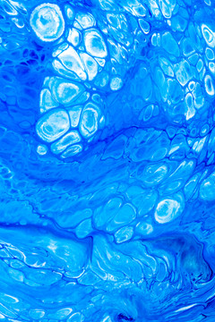 蓝色海洋细胞客厅流体画纹理