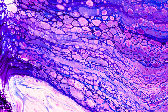 紫色梦幻细胞流体画
