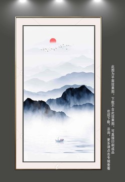 豎幅山水壁畫