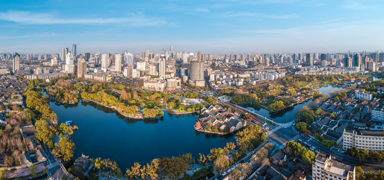 航拍浙江宁波城市风貌