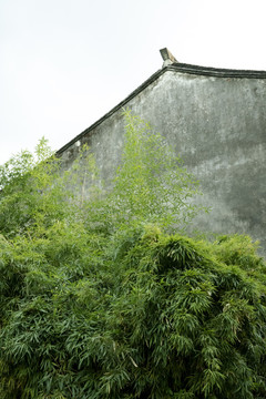 古镇复古建筑墙面特写