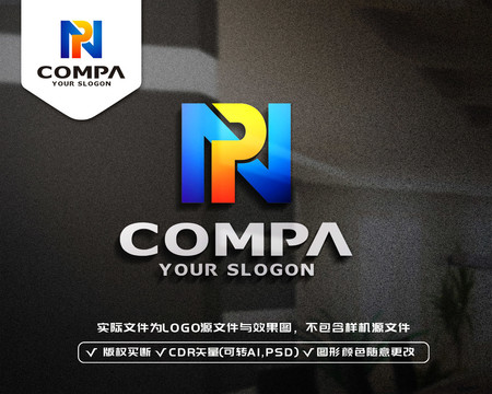 NP字母标志LOGO设计