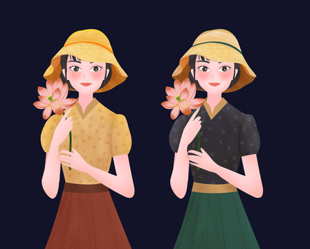 時(shí)尚現(xiàn)代女性插畫(huà)